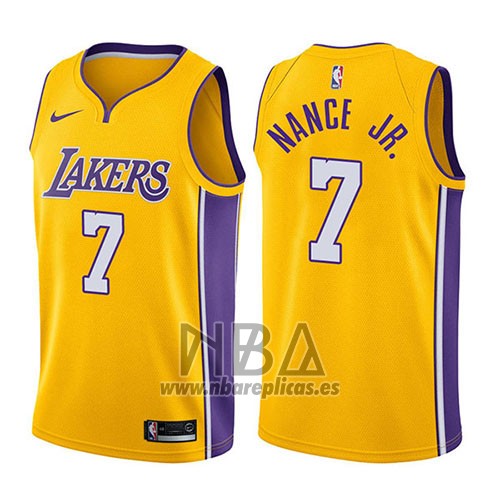 Camiseta Los Angeles Lakers Larry Nance Jr. NO 7 Icon 2017-18 Oro